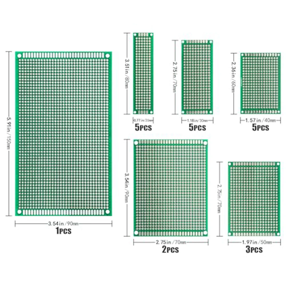 147pcs PCB Circuit Board Kit 6 Sizes FR4 Breadboard For DIY Welding Electronic Projects Soldering Practice Accessories