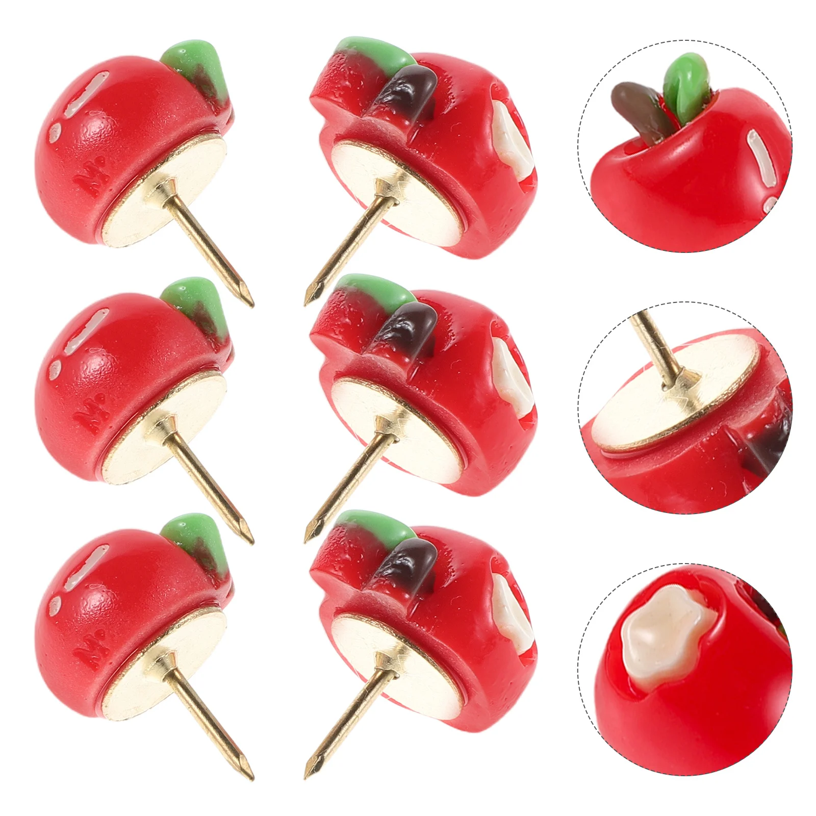 20 قطعة دبابيس ضغط على شكل فاكهة واقعية أبل Thumbtacks للوحة الإعلانات مكتب المنزل البلاستيك الصلب المسامير للخرائط #1
