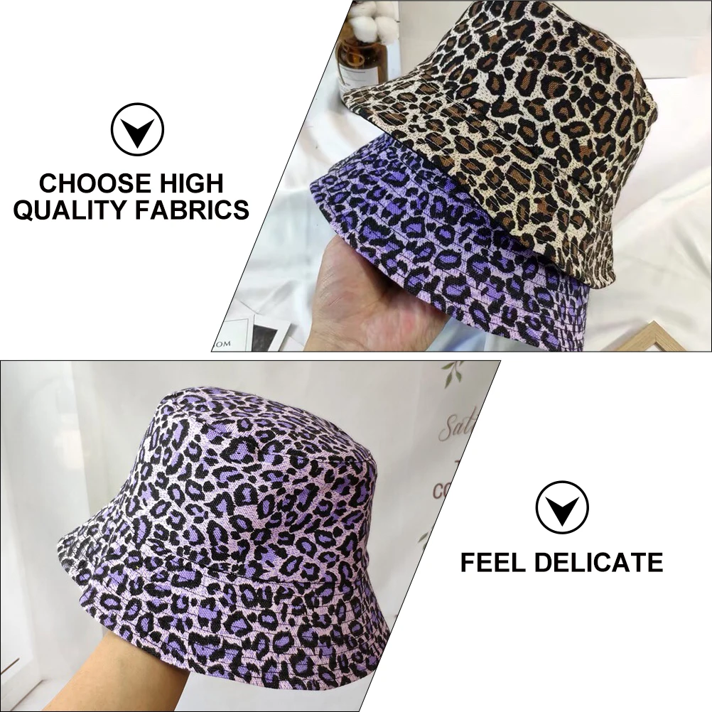 

1Pc Leopard Bucket Hat Women Fisherman Hat Sunshade Fashionable Trendy