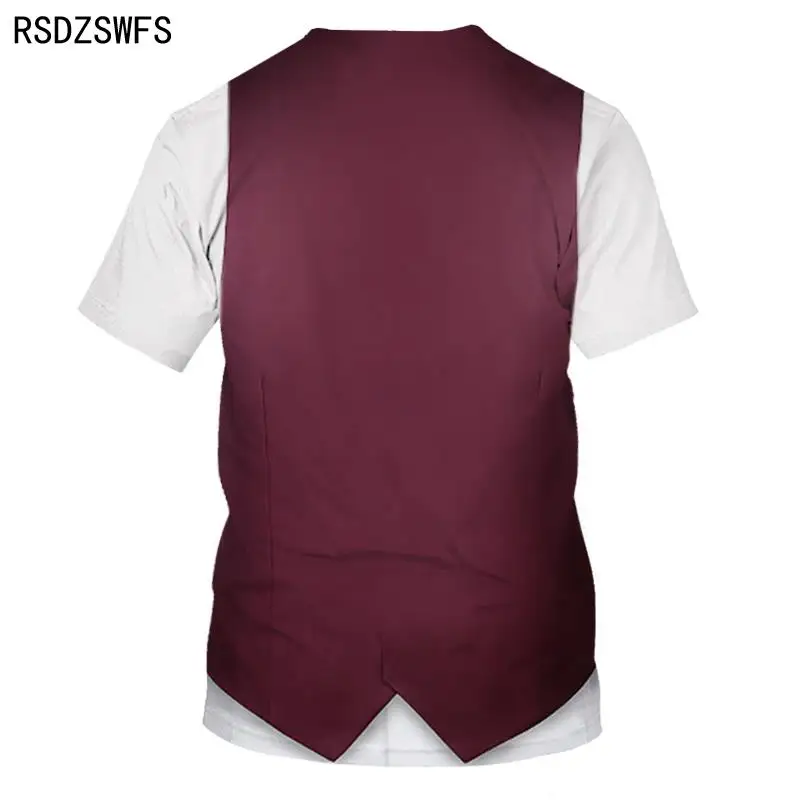 2021 موضة جديدة وهمية قطعتين ثلاثية الأبعاد تي شيرت الرقمية المطبوعة الرجال بلايز تيز مضحك تأثيري الاطفال تي شيرت وهمية دعوى الرجال النساء التي شيرت #2