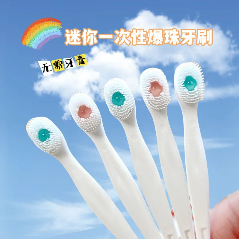 

Travel camping toothbrush, disposable dental cleaning tools, bursting bead toothbrush