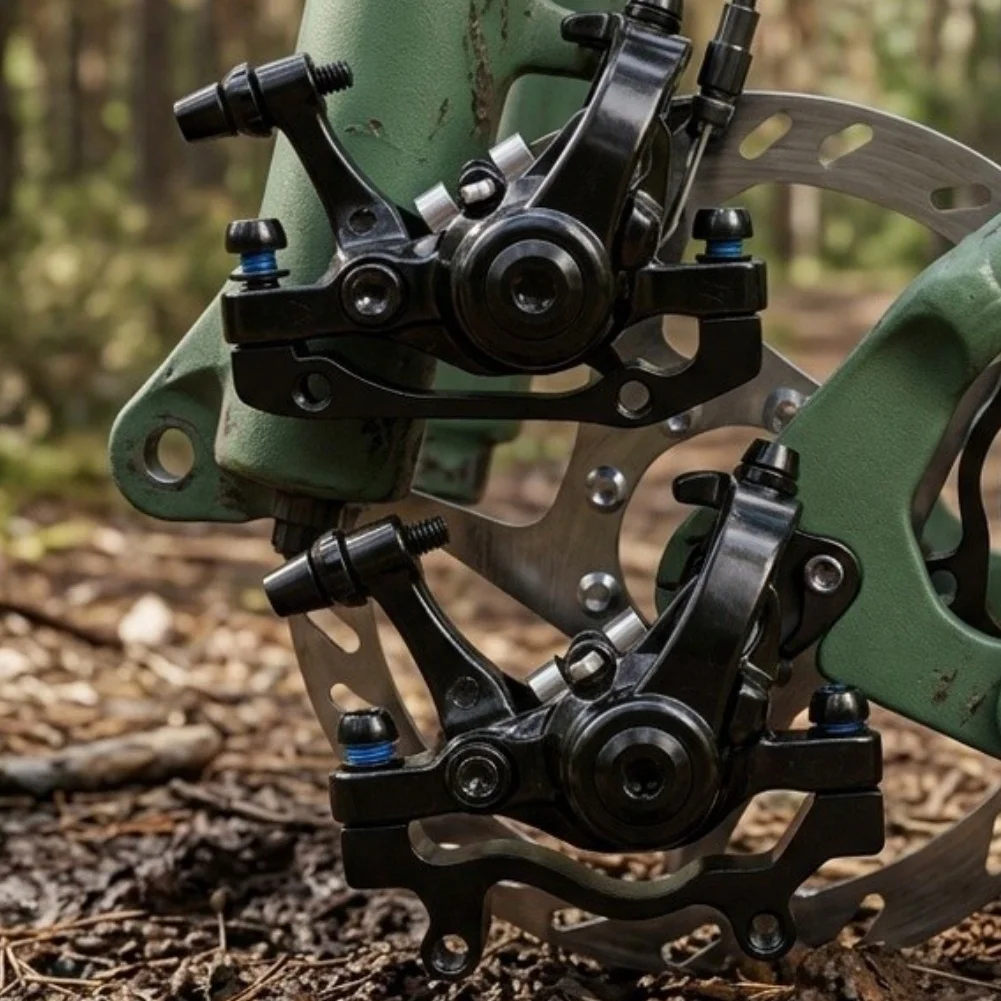 For Mountain E-Bike Dual Action Disc Brake with Integrated Central Locking and Adjustable Caliper Alignment Mechanism
