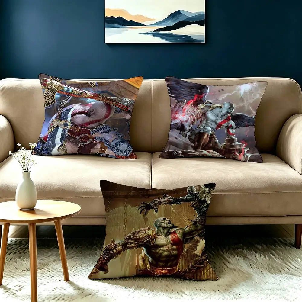 Hot Game G-God of War Square Double-Sided printed Pillow Case Bedroom Bedside Pillow Sofa Cushion Cover