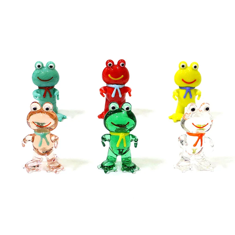 

Japanese Style Miniature Glass Frog Figurine Creative Cute Cartoon Animal Ornaments Home Desk Living Room Bonsai Decor Supplies