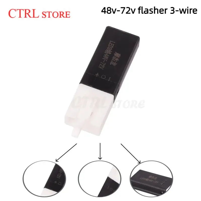 Waterproof Flasher Relay for Motorcycle, Scooter Turn Signal, LED Lights, Universal Fit, 3 Pin, 48-72V, IP67
