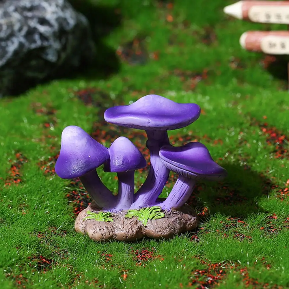 Moss Terrarium Decor Handmade Scene Props Miniature Mushroom Ornaments Synthetic Resin Fairy Garden Accessories Micro for Forest
