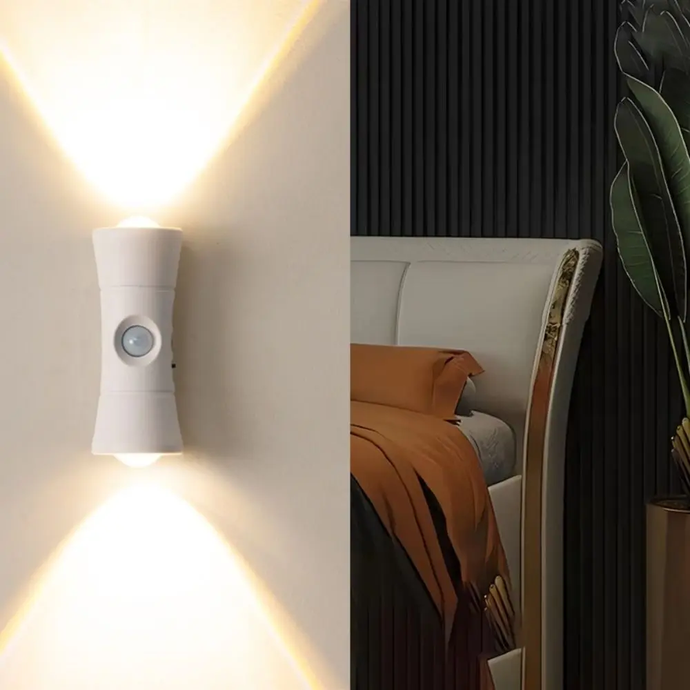 luminaria-de-parede-com-sensor-de-movimento-pir-iluminacao-dupla-para-cima-e-para-baixo-a-prova-d'Agua-luz-led-de-3-cores-design-moderno-recarregavel