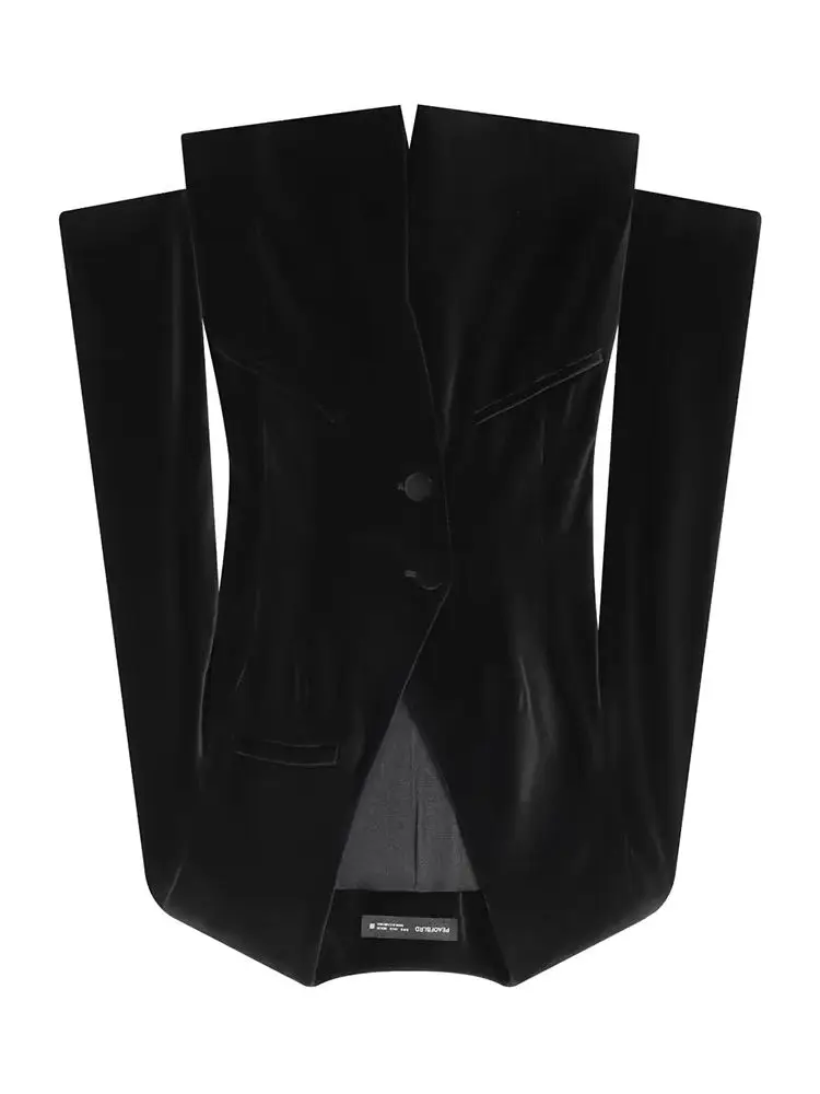 HH Women 2026 New Fashion Versatile Sexy Velvet V-neck Short Suit Jumpsuit Female Single-Breasted Long-Sleeved Casual Jumpsuit