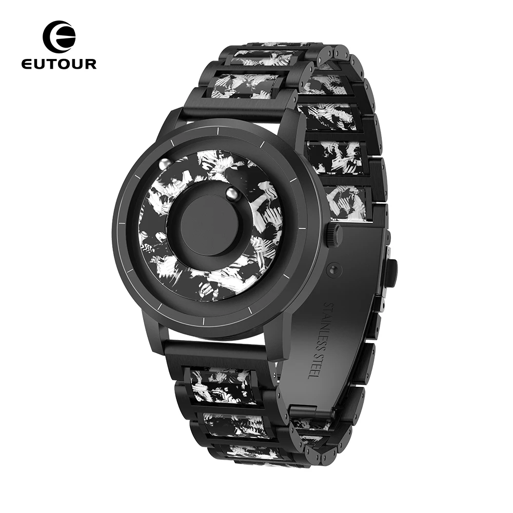 EUTOUR Minimalist Novelty resin Dial Scaleless Magnetic  Belt Natural Forest Fashion Men's Couple Watch