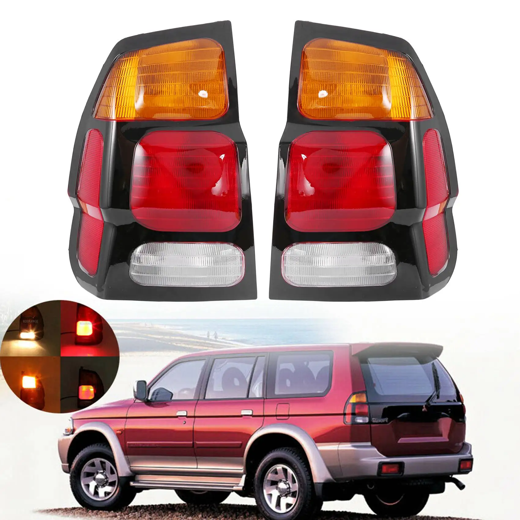 Right/Left Side Car Rear Tail Brake Lights for Mitsubishi Pajero MONTERO Sport 1999-2008 Warning Lamp Taillight Assembly