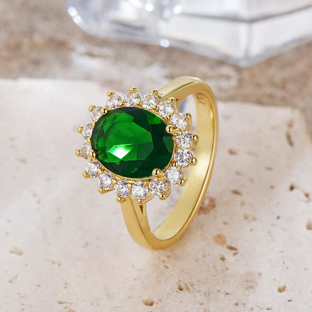 

100 Pieces/S925 Sterling Silver Ring Flower Rings with Peridot Wedding Engagement Rings for Women Size 6-10 Wholesale