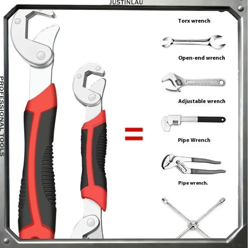 Set completo multifunzionale di strumenti per chiavi universali, chiave aperta, chiave regolabile automatica rapida monopezzo
