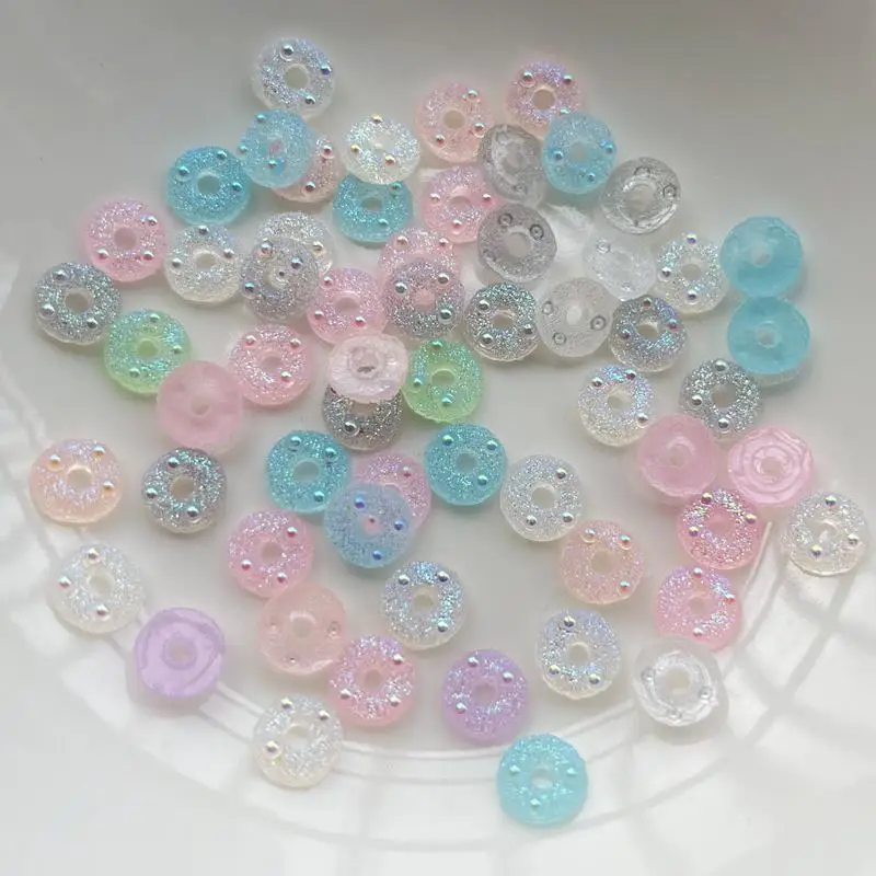 Neue kawaii trendy anime nagel charms harz nail art dekoration 3d kuchen donuts strass zubehör teile