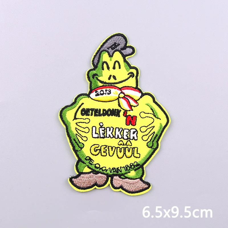 Netherland Carnival Oeteldonk Emblem Patch Iron On Patches For Clothing Fusible Patch Sewing Frog Embroidered Patches On Clothes