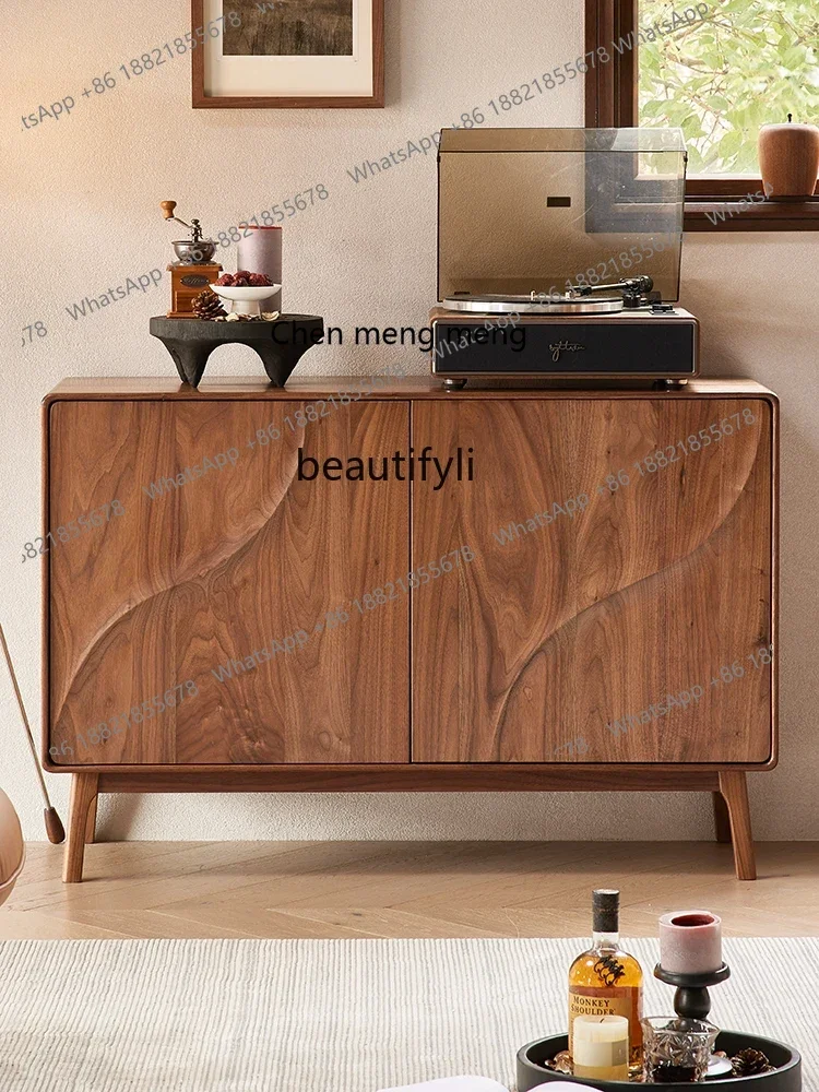 

D178 North America Black Walnut Wood Sideboard Cabinet Solid Wood Cabinet Home Storage Restaurant Entrance Shoe Cabinet furnitur