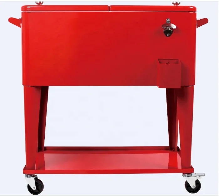 for 75l retro garden cooler coolest wine Metal insulation box cooler box ice bucket cooler cart with tray