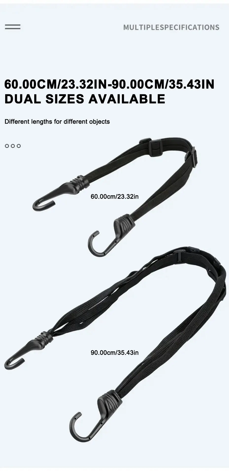 SEAMETAL Universal 60 cm Motorrad Gepäckgurt Moto Helm Zahnräder Feste elastische Schnalle Seil Hochfester einziehbarer Schutz – Detail 9