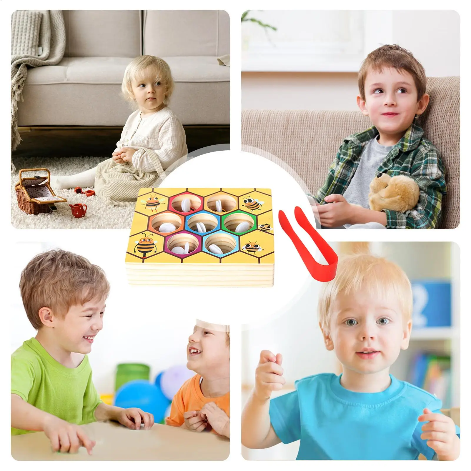 فرز الألوان ألعاب حسية فخ النحل لعبة تدريب الحركات الدقيقة ألعاب تعلم تعليمية وسائل تعليمية للأعمار 3 بنين بنات