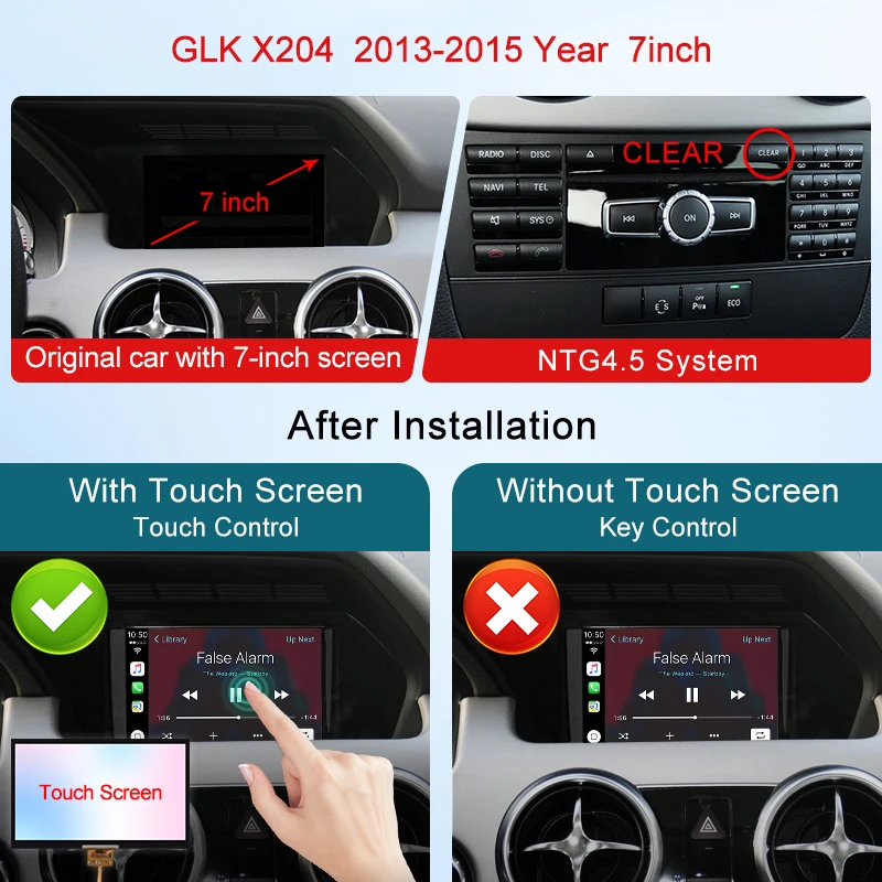 Stwei 2026 Wireless CarPlay For Mercedes Benz GLK X204 NTG4.5 2013-2015 Android Auto Support Screen Touch Rearview Camera