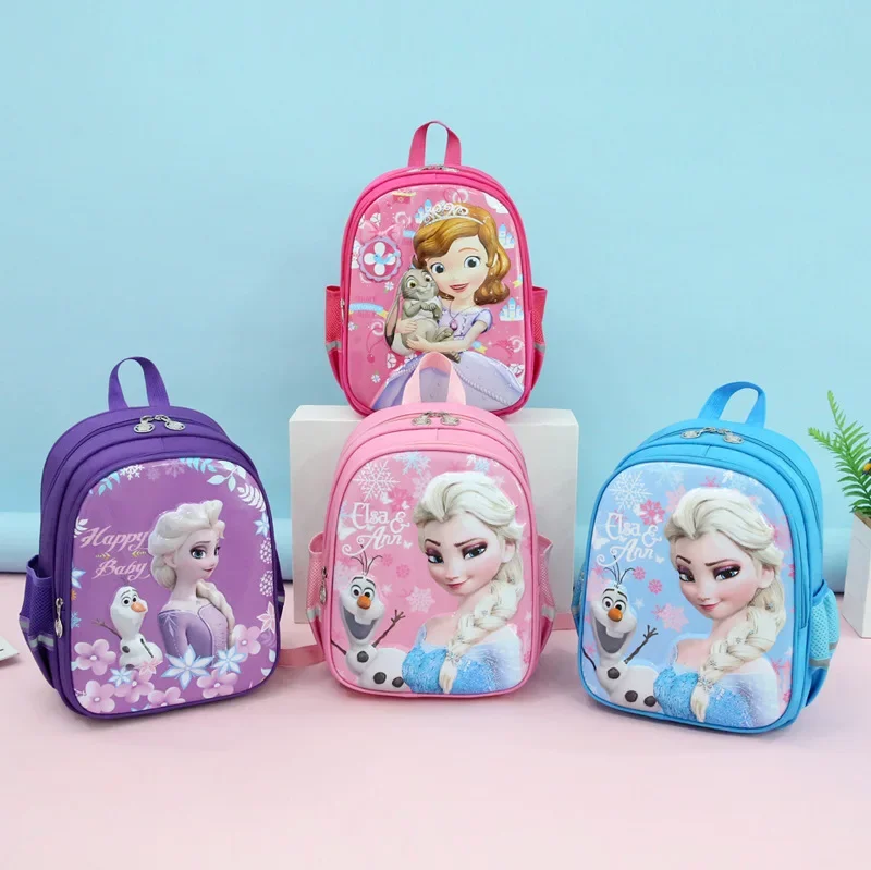 

Disney new girls kindergarten frozen backpack school bag 3D cartoon cute elsa anna backpack kids bags