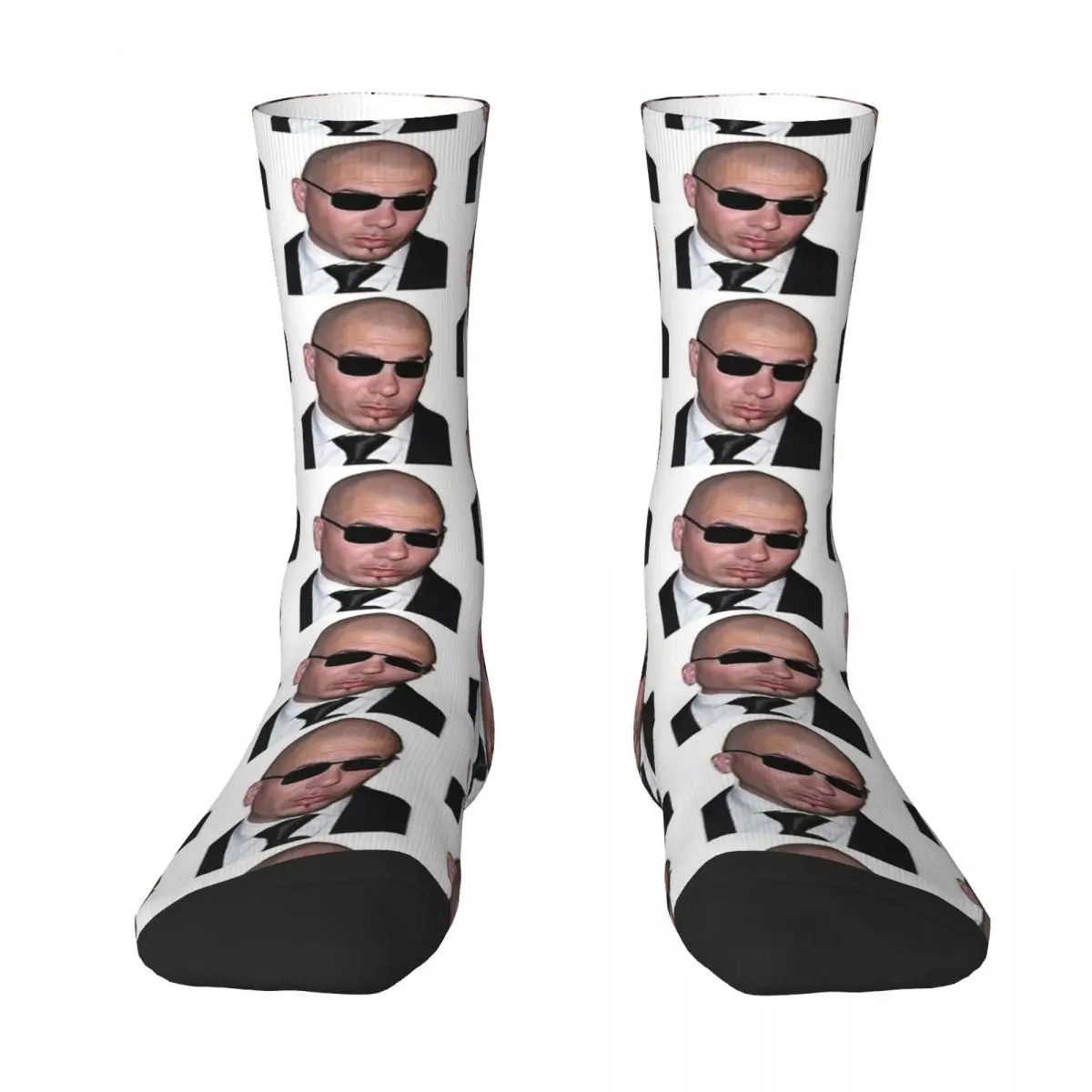 Mr. Worldwide Says To Live Laugh Love Socks Pitbull American Rapper Head Fashion Stockings Autumn Anti-Slip Men's Socks Socks