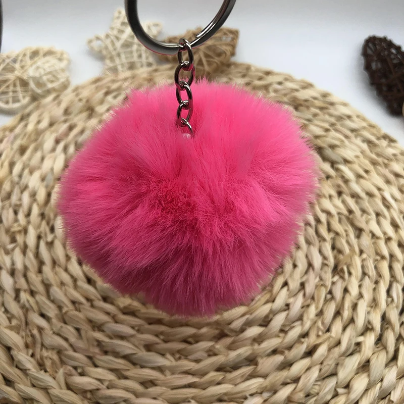 Wholesale Multicolor Furry Pom Pom Keychain, Fun Gift