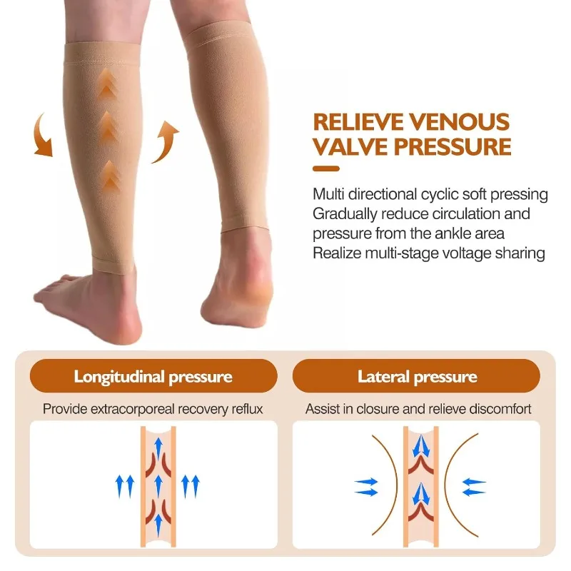 Calcetines para aliviar la fatiga muscular, calcetines para dar forma a las venas varicosas, calcetines antidesgaste para la parte inferior de la pierna, medias ligeras y transpirables adelgazantes para la pantorrilla