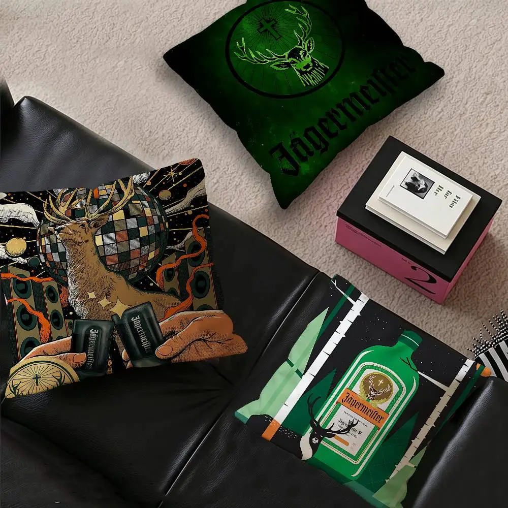 J-Jagermeister Anime Cushion Cover Polyester Sofa Cushions Decorative Throw Pillows Home Decoration Pillowcover