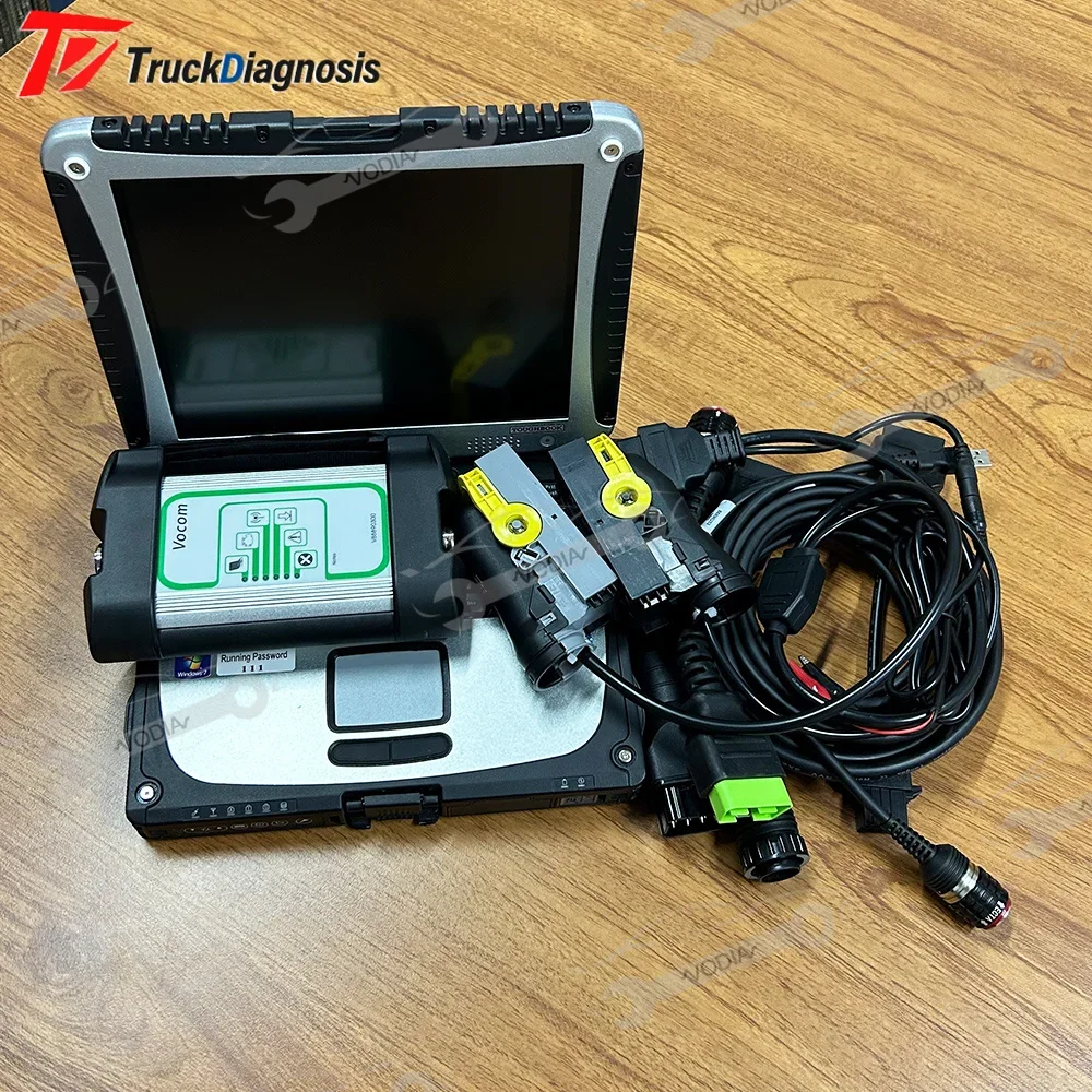 Heavy Duty Engineering diagnostic Scanner tool For VOCOM 1 Programming ECU test cable Truck diagnostic tool+CF19 laptop