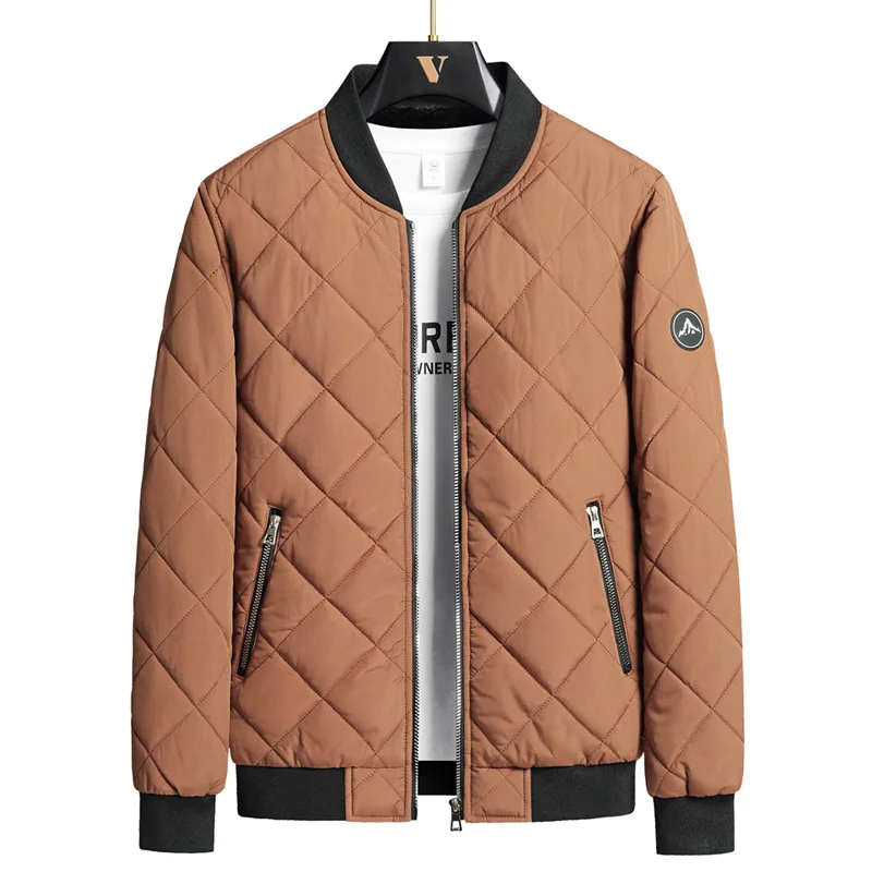 Men's Winter Cotton-Padded Jacket Casual Fleece Warm Baseball Style Plus-Size Top for Autumn And Winter