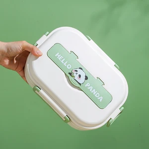 Tragbare Leckage Lunchbox mit Besteck, Edelstahl, Lebensmittelbehälter, Mikrowellensicherheit, 2 Gitter, 4 Gitter, 5 Gitter, Panda für Erwachsene und Kinder 10 Hauptverkauf Panda Lunchbox - №10