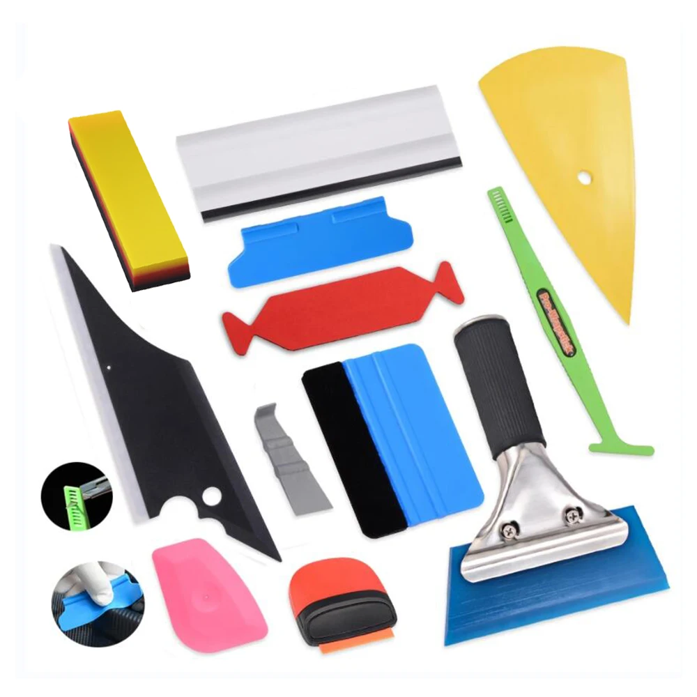 EHDIS Car Window Tinting Tools Kit Plastic Rubber Wrapping Film Squeegee Windshield Cleaning Scraper Ice Snow Shovel Remover