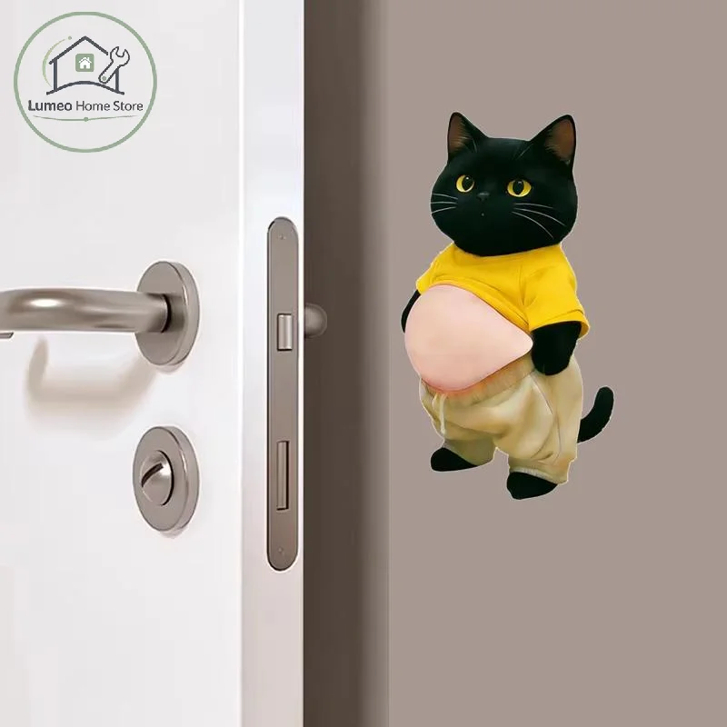 3D Cat Butt Anti Collision Stickers 1 Pair Dirt Resistant Soft Silicone Decal for Office Desk Furniture Edge Protection