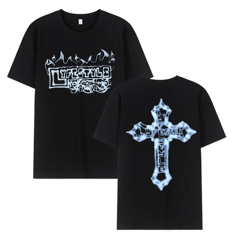 مغني الراب Yeat Lyfestyle الهيكل العظمي الجرافيك تي شيرت الرجال الهيب هوب القوطية تي شيرتات قصيرة الاكمام الرجعية المتضخم القطن تيز الشارع الشهير