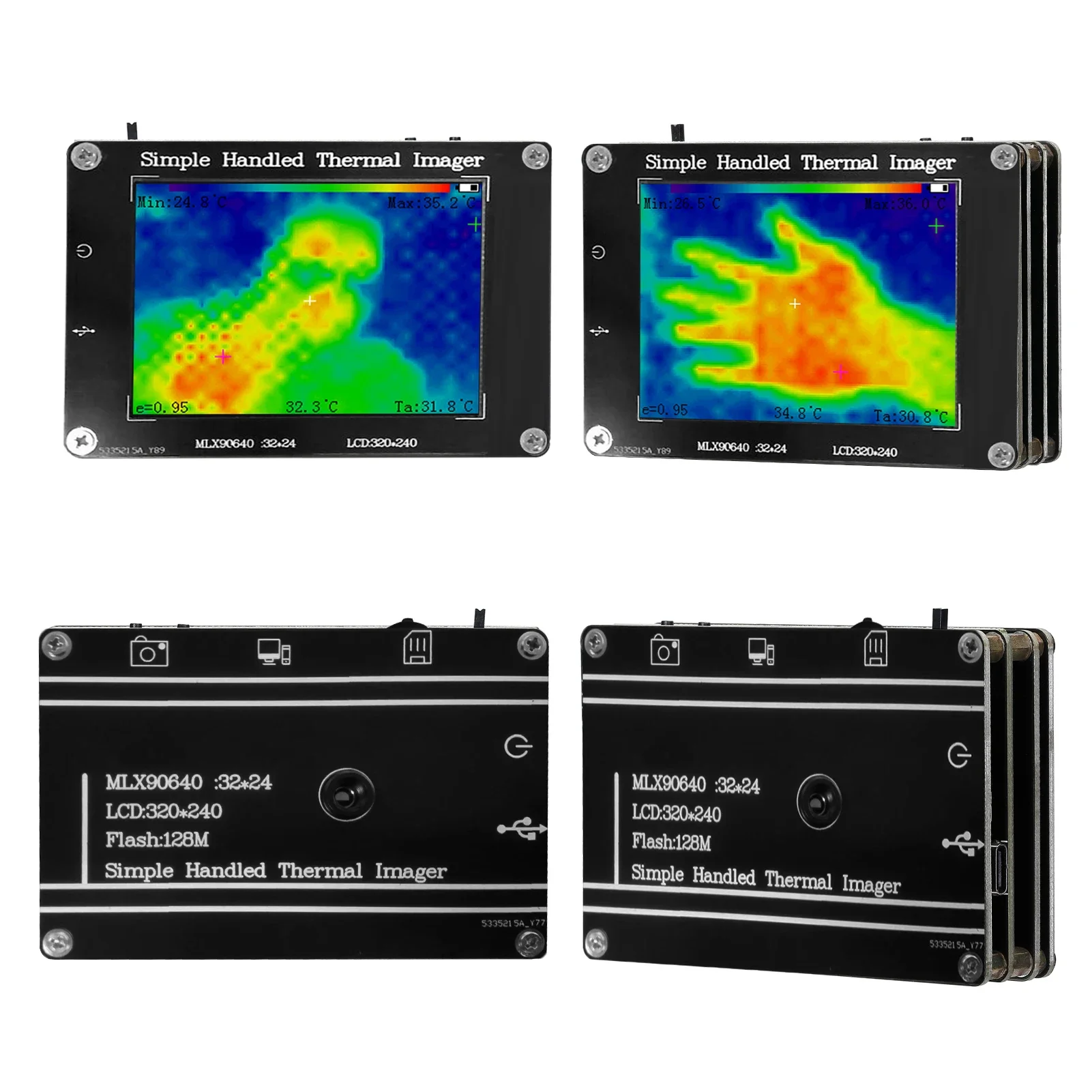 -40℃~300℃ Portable Infrared Imager 3.2 Inch 320*240 LCD Display Multifunction Handheld Digital Infrared Thermal Imaging Camera