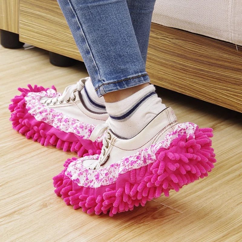 1pcs Shoes Cover Mop Slipper Micro Fiber Mop  Shoes Covers Drag Mop Velvet Shoes Clean Cloth Home Floor Cleaning Tool