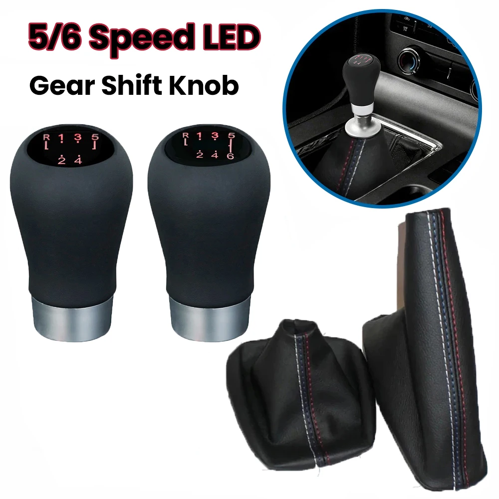 

5/6 Speed ​​Shift Knob Ball Set PU Leather Shift Knob Handbrake Cover For BMW E30 E39 E46 E53 E81 E82 E87 E88 Car Accessories