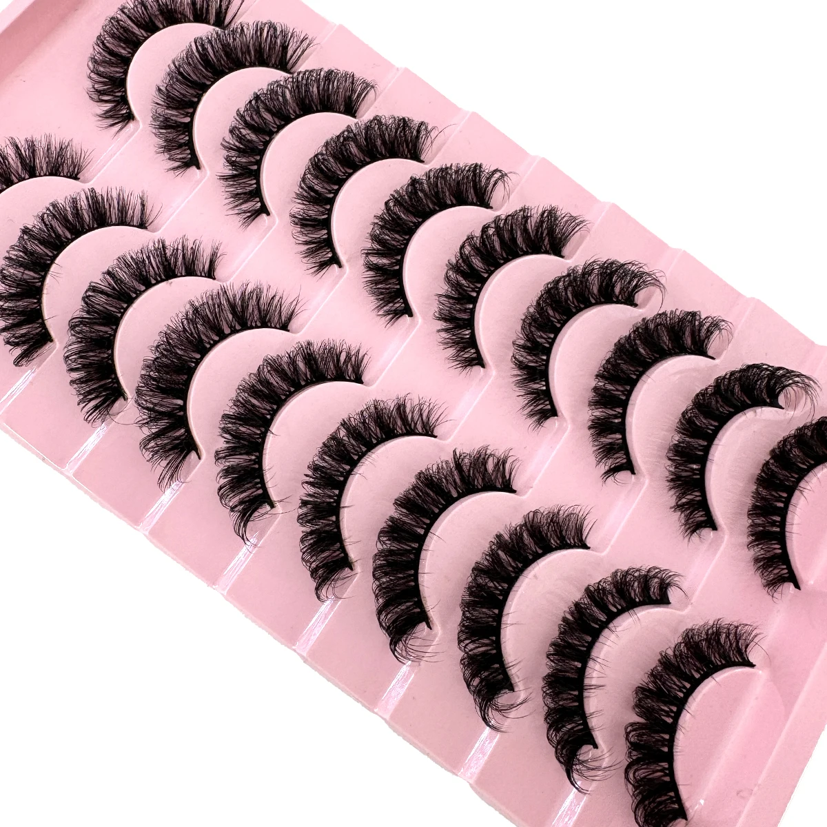 AMSDCN 10 คู่ dd รัสเซียขนมิ้งค์ขนตาปลอมธรรมชาติยาวขนตาปลอมแต่งหน้าขนตางูขนตาฟูเครื่องมือ