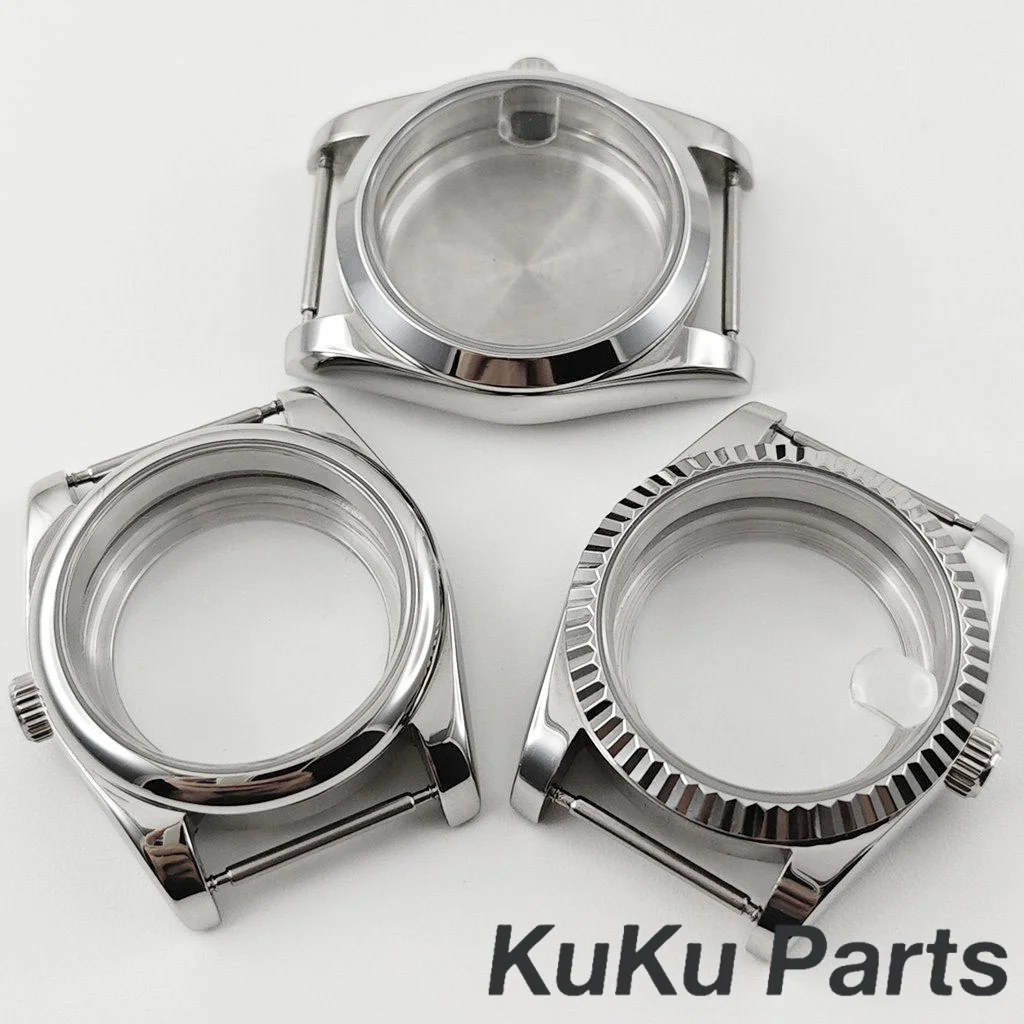 Silber NH35 36 MM/40 MM Hohe Qualität Sapphire Kristall Uhr Fall Wasserdicht Für NH34 NH35 NH36 NH38 NH70 PT5000 ETA 2824 Bewegung