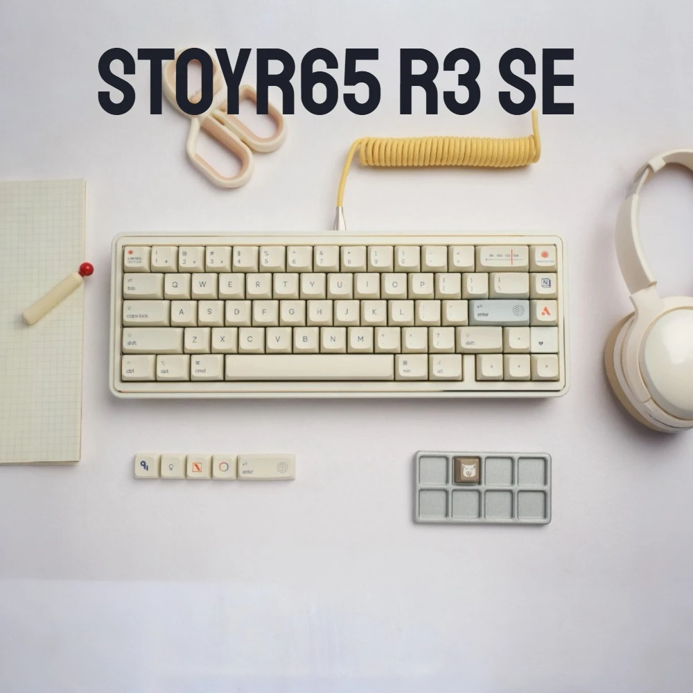 

Комплект механической клавиатуры Story65 R3 SE, беспроводная трехрежимная прокладка, RGB с возможностью горячей замены, изготовленная на заказ 65% алюминиевая офисная игровая клавиатура с ЧПУ, подарок