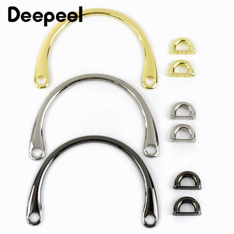 1-5Pcs Deepeel Metal Bag Handles Purse Frame Brackets Women Woven Handbag DIY Replacement Hardware Bags Accessories