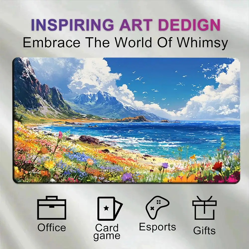Summer scenery and flowers Mouse Pad Desk Mat Gaming mat gamer pc accessories rubber anti-slip keypad expansion mousepad