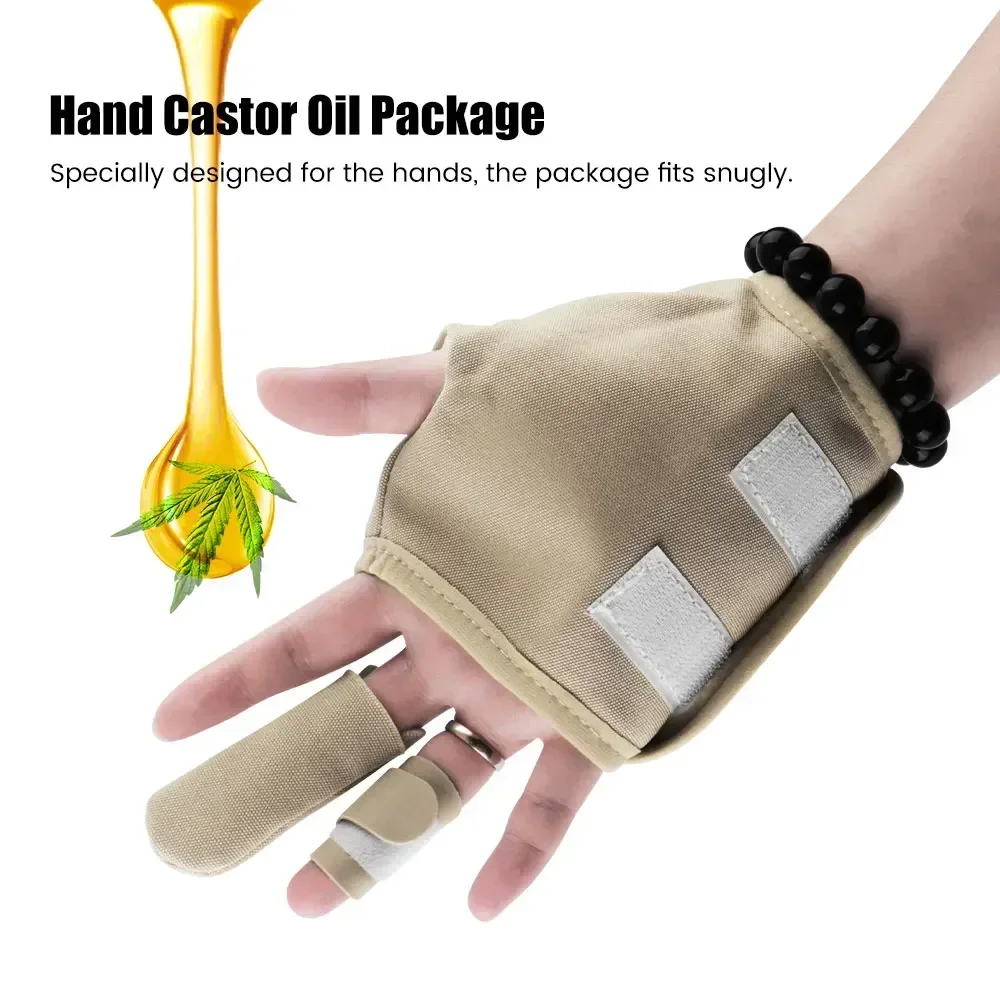 10Pcs Castor Oil Pack Wrap for Fingers, Organic Cotton Reusable Castor Oil Pads for Finger Tingling Finger Arthritis Cracking