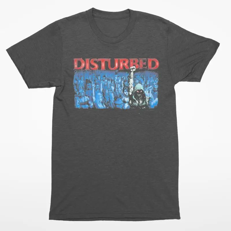 Vintage Feel Disturbed 2005 Merch Faded Grey Color Rock Band T Shirt 103219Gg