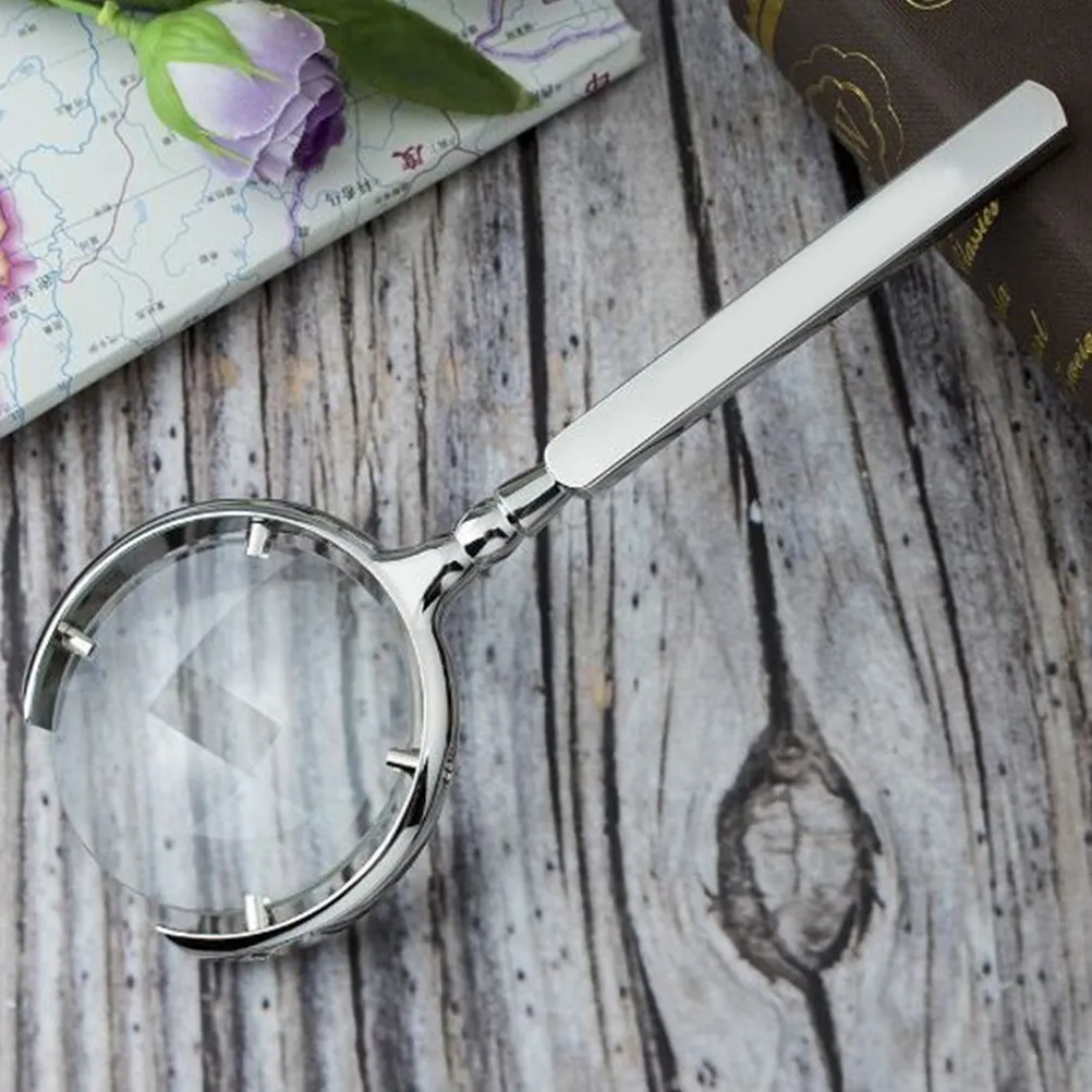 Handheld Magnifying Glass 8X Optical Lens Lightweight Reading Inspection Tool for Elderly Exploration Science Nature