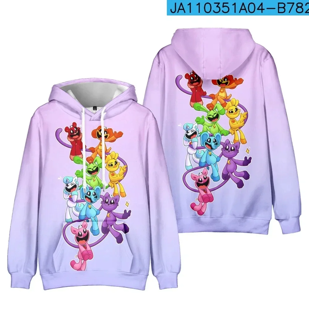 Autumn Winter Kids Smiling Critters Hoodie Scary Poppy Pullover Adult Cartoon Hooded Clothing Boys Girls Fashion Coat With Hat