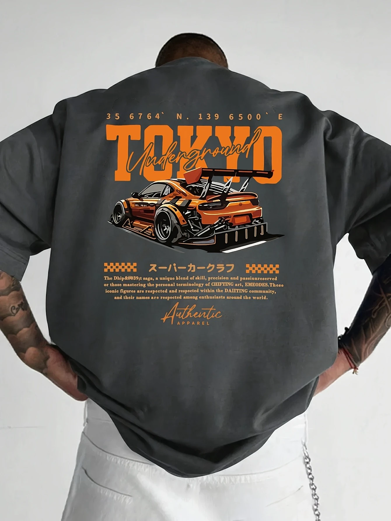 Streetwear Vintage Tokyo Underground Print Herren Sport T-Shirt Baumwolle Übergroßes Sommer Frühling Lockeres Fitness Liebhaber Geschenk Top