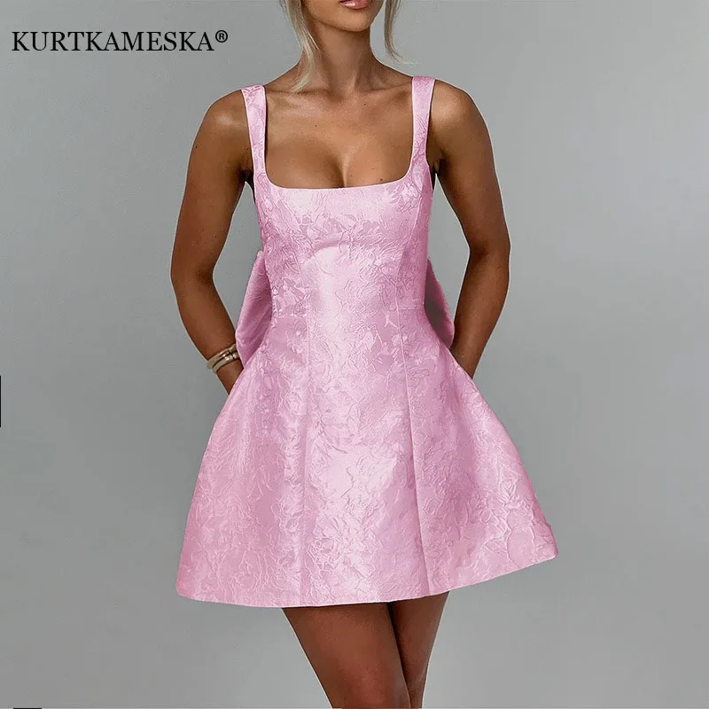 Elegant Backless Big Bow-tie Evening Guest Long Party resses for Women 2025 Sexy Prom Birthday Size and Color Can Be Customized