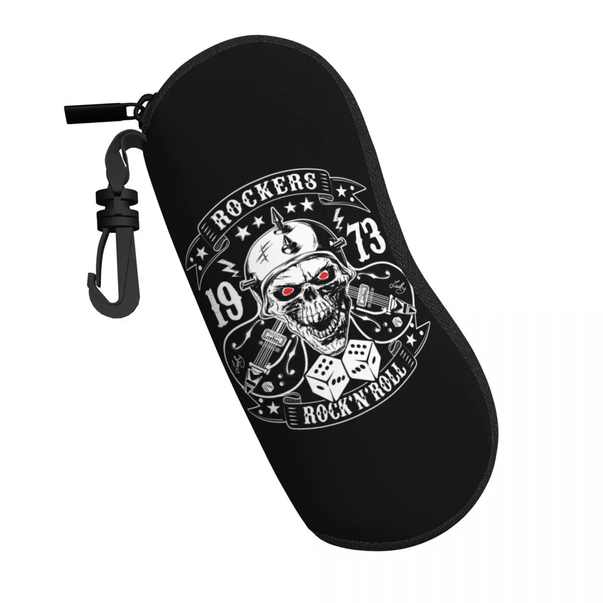 Custom Rock Skull Rockabilly Bikers Vintage Rockers Shell Eyeglasses Case Men Women Cool Glasses Case Sunglasses Box Pouch