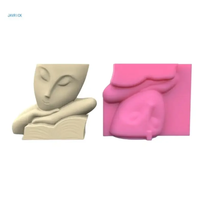 

Face Girl Concrete Mold Pen Holder Pot Silicone Mold DIY Decoration Tool